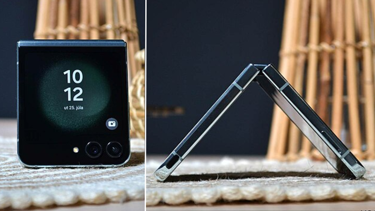 Samsung Galaxy Z Flip5, Photo by Vosveteit, Samsung-Galaxy-Z-Flip-5 novy-pant, CC BY 3.0 , Photo by Vosveteit, Samsung-Galaxy-Z-Flip-5 vonkajsi-displej, CC BY 3.0